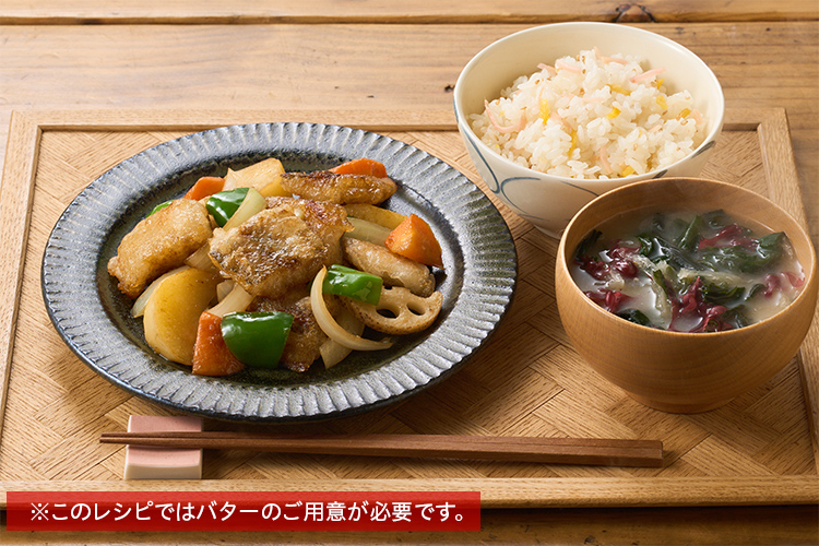 Kit2人前/さば竜田のガリバタ炒め定食